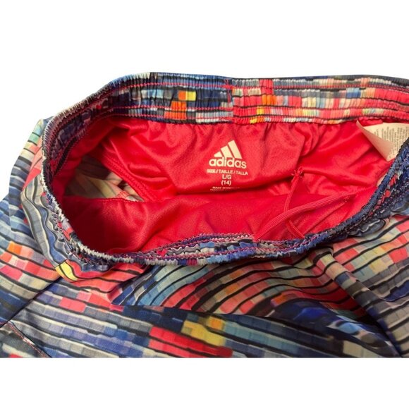 Adidas Girl's' Multicolor Printed Athletic Shorts L(14) - Picture 2 of 3